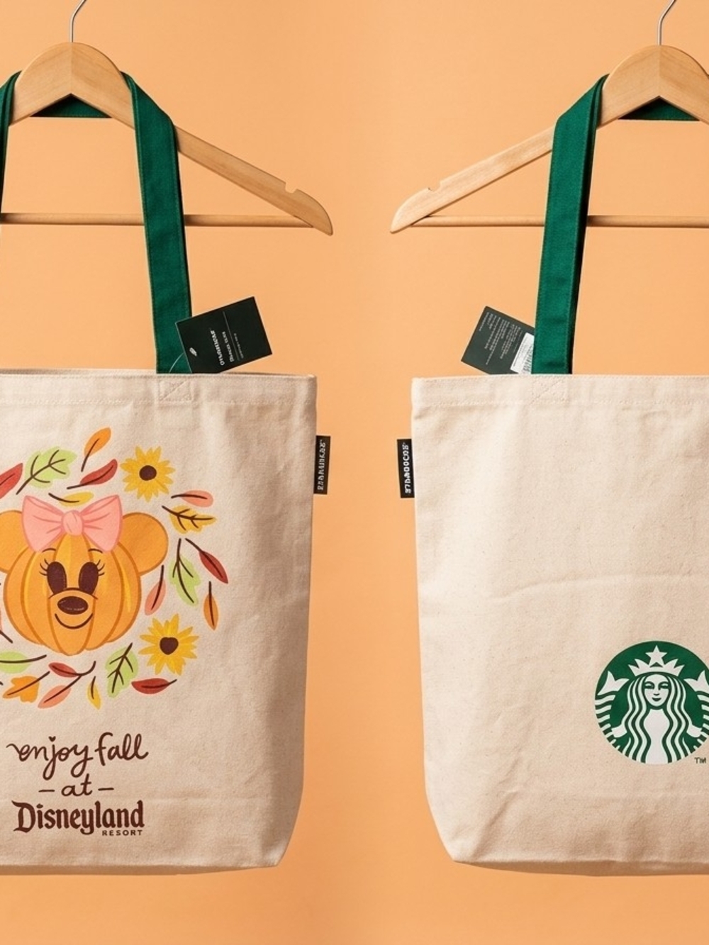 Disney Parks Starbucks  Enjoy Fall at Disneyland Resort Canvas Tote Bag New 2026